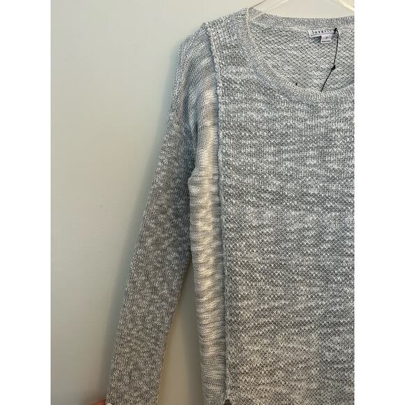 Loveriche Double Split Hem Gray Heather Tunic Sweater Size Small - Picture 5 of 7